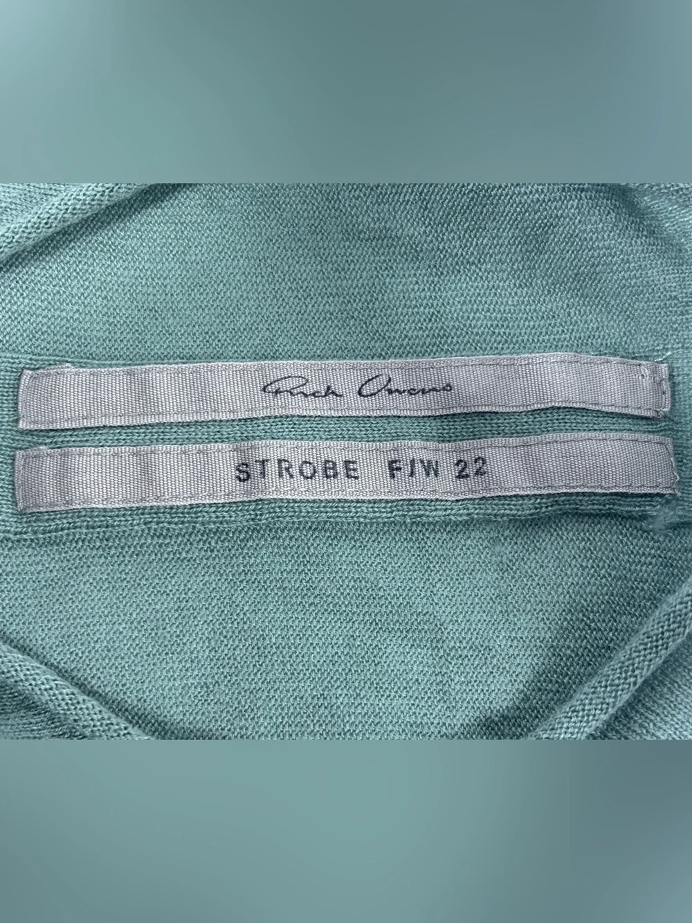 Rick Owens Strobe FW22 Aqua Virgin Wool Sweater – Size M - Picture 3 of 10